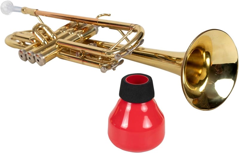 PAMPET ZOE Mini Trumpet Mute, Trumpet Straight Mutes, Lightweight Practice Trumpet Mute Silencer (Red) - Image 2